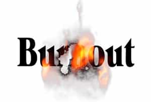 Schrift mit Burnout