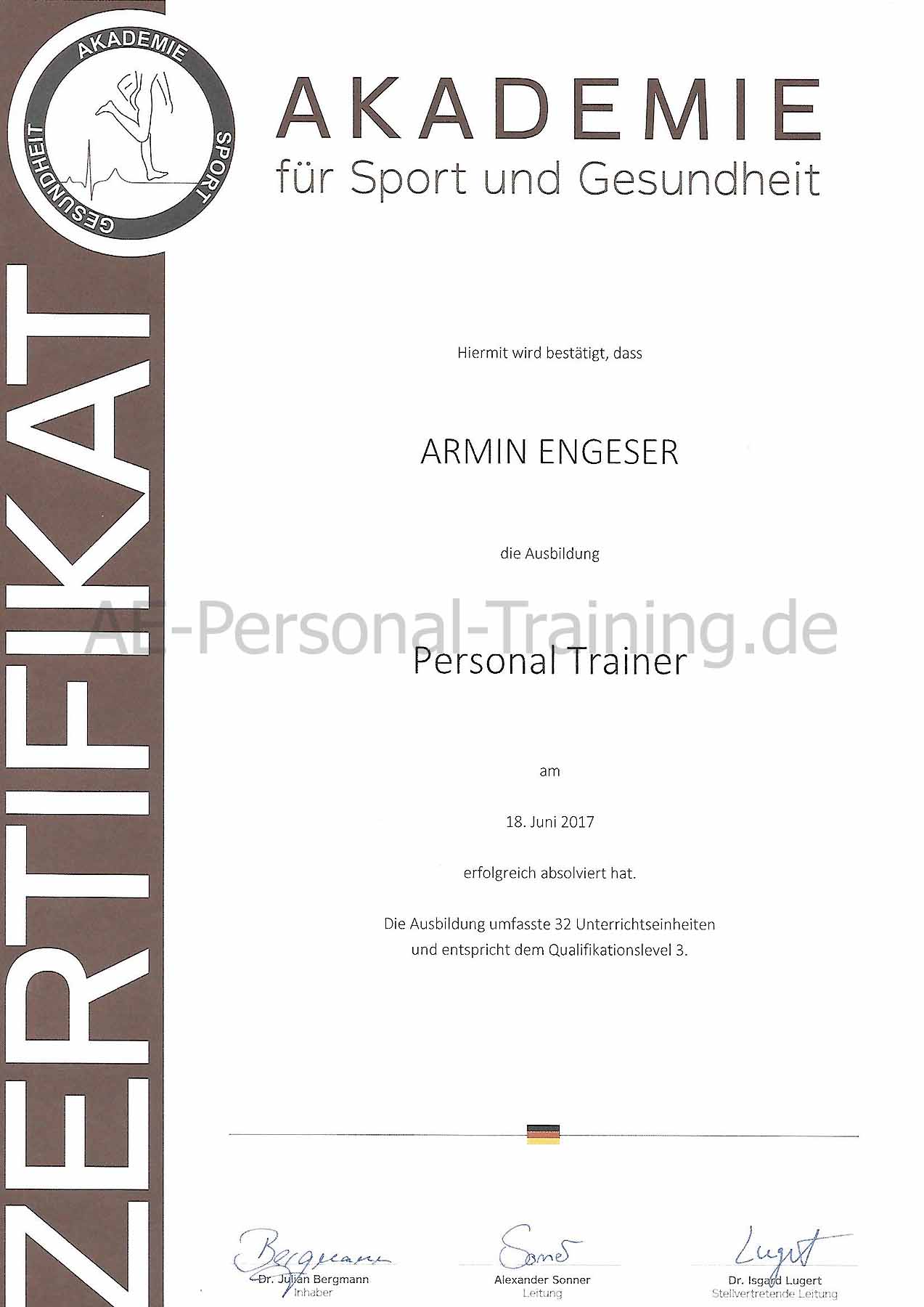 Zertifikat-Personal-Trainer Armin Engeser